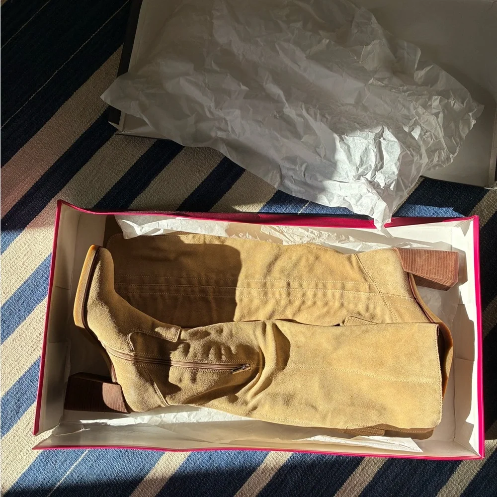 NWT Vince Camuto Eyana Beige Tan Suede Over-the-Knee Boots
